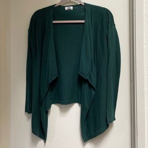Hunter green cascade cardigan